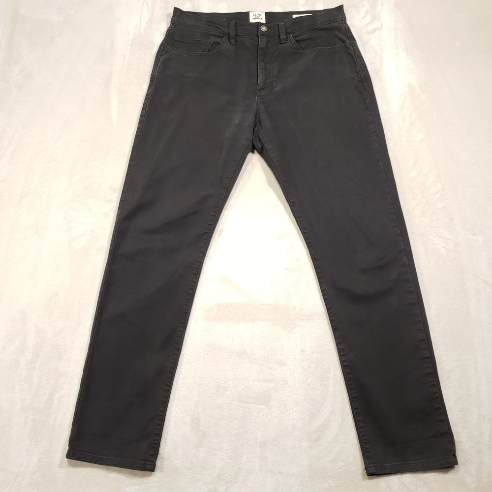 Flint and Tinder Chino Jeans Mens 30x30 Black Tapered Fit Faded Denim F-510017